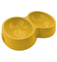 8566 Çiftli Kedi/Köpek Mama Kabı Sarı