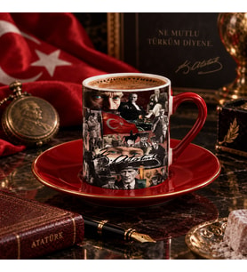 ATATÜRK Temalı Türk Kahvesi Fincanı Tek Kişilik