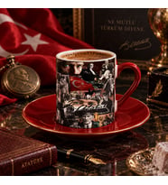 ATATÜRK Temalı Türk Kahvesi Fincanı Tek Kişilik