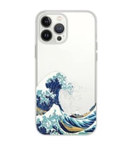 Iphone 12 PRO Uyumlu Kanagawa Dalga Tasarımlı Şeffaf Telefon Kılıfı