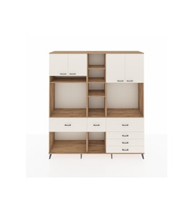 Hyperion Dolap 11 Raflı 6 Çekmeceli 4 Kapaklı 220x44x243 Çam-Aytaşı/Aytaşı