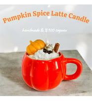 Pumpkin Spice Latte Candle / Balkabaklı Latte Mum (balkabağı & kahve aromalı) (Koyu Turuncu)