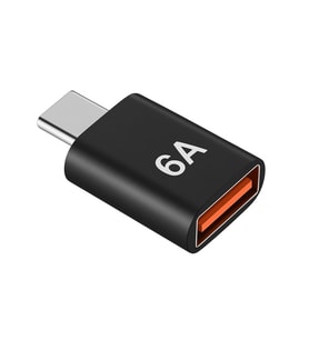 SChitec 6A Type-C to UsbA Dönüştürücü Adaptör Hızlı Şarj ve Veri Aktarım Adaptörü Siyah J624