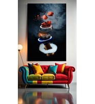 SANATSAL NARGİLE FOTOĞRAFI V1 Ev Duvar Salon Güzellik Salonu Ofis Dükkan Dekarasyon Kanvas Tablo (Çok Renkli)