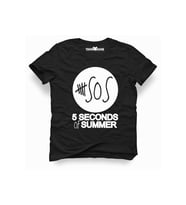 Tshirthane 5 Seconds of Summer #SOS Rock Metal Müzik Baskılı Erkek Dar Kesim Slim Fit t-shirt (Beyaz)