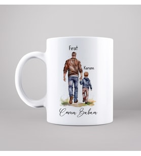 Canım Babam Baba & Oğul Tasarımlı Kupa Kişiye Özel