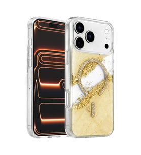 Onegif Apple iPhone 17 Pro Lotus Simli Magsafe Kapak - Gümüş