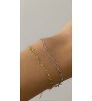 Kalp Kalp Bileklik 925 Ayar (Gold)