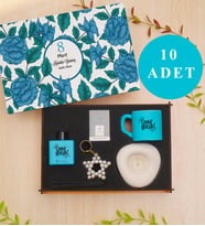Kadınlar Günü 10’lu Set   Oda Kokusu, Fincan, Mum, Anahtarlık, Kahve