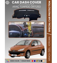 PEUGEOT 206 BÜYÜK EKRAN (1998-2003) Torpido Örtüsü Ön Göğüs Torpido Koruma Birebir Uyum Kaymaz
