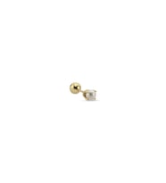 Tragus Doğal İnci Çift Taraflı Tek Piercing (Sarı)