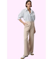 Kadın Yüksek Bel Wide Leg Pantolon Casual Dokuma Kumaş Günlük Hafta Sonu Dayanıklı Malzeme (Taş)