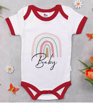 BK Kids Baby Tasarımlı Kırmızı Bebek Body Zıbın-1