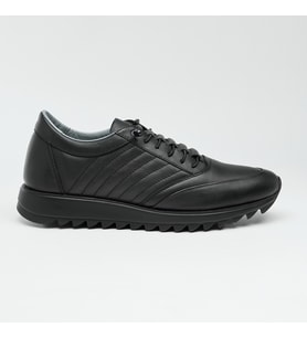 Hakiki Deri Comfort Erkek Sneaker (Siyah)