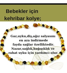 DAMLA  KEHRIBAR BEBEK KOLYE ORJINAL ÜRÜNDÜR SERTIFIKALI FATURALI KUTULU