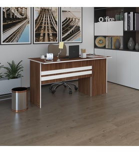 Kenzlife ofis masası kamikaze cvz sol 75*110*60 raflı dolap şeritli bilgisayar çalışma masası (Karışık)