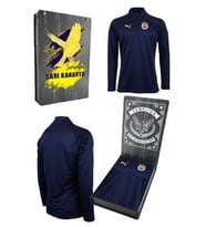 Fenerbahçe Orijinal 23/24 A Takım Hoca Yarım Fermuar Çocuk Sweat Ahşap Kutulu (Lacivert-Sarı)