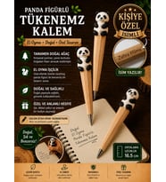 Kalemhane Kişiye Özel El Oyma İşçilik Özel Yapım Tükenmez Kalem Panda Figürlü