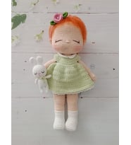 Uykucu Sevimli Bebek ve Tavşiği Amigurumi Organik Oyuncak