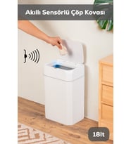 Porsima Me02 Hareket Sensörlü Sessiz Kapatma Çöp Kutusu Banyo Mutfak Çöp Kovası Kapaklı Banyo Çöp Kovası 18Lt
