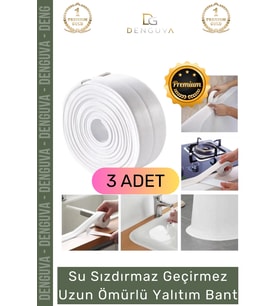 Ekstra Güçlü Su Geçirmez Sızdırmaz Dayanıklı Yalıtım Tamir Küf Önleyici Beyaz Bant 3.2m - 3 Adet
