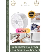 Ekstra Güçlü Su Geçirmez Sızdırmaz Dayanıklı Yalıtım Tamir Küf Önleyici Beyaz Bant 3.2m - 3 Adet