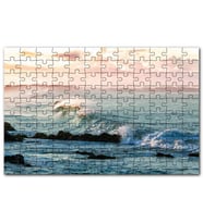 Cakapuzzle Gündoğumunda Okyanus Kıyısı ve Dalgalar Puzzle Yapboz MDF (Ahşap) (120 Parça)