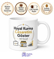 Hayal Kurma Cesaretini Göster Yazılı Küçük İşletme Sahibi İngilizce Çay Kupası Hediye