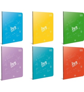 Gıpta Tel Dikişli Plastik Kapak Defter A4 100 Yaprak Kareli Haritametod Defter (12 Li Paket) (Karışık)