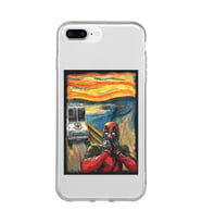 Iphone 7 Plus ve 8 Plus Uyumlu Deadpool Çığlık Tasarımlı Şeffaf Telefon Kılıfı