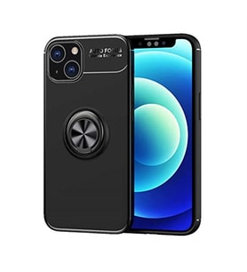 Coverzone iPhone 14 Pro ile uyumlu Novel TPU Koruma Y�z�kl� Stand Olabilen Toz ve Kirden Koruyan Silikon K?l?f iPhone 14 Pro ile uyumlu K?l?f Siyah Y�z�kl� K?l?f