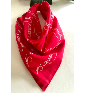 Atatürk imzalı kırmızı renk unisex %100 cotton bandana fular