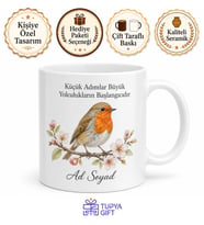 Robin Temalı Özel Tasarım Baskılı Kupa Bardak Hediye Porselen Mug