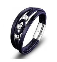 💎 Premium Çelik Top Ve Lacivert Deri Bileklik 31834B8D3