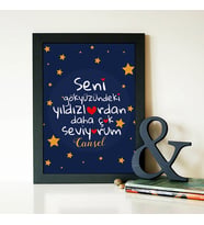 Kişiye Özel Gökyüzündeki Yıldızlar Kadar Seviyorum Sertifika