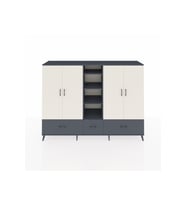 Hyperion Dolap 12 Raflı 3 Çekmeceli 4 Kapaklı 220x44x163 Antrasit-Aytaşı/Antrasit