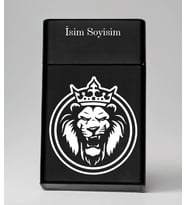 Aslan Desenli Metal Tabaka – Kişiye Özel İsimli Hediyelik M10