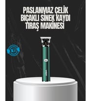 Paslanmaz Çelik Başlıklı Su Geçirmez Şarjlı Saç Kesme Makinesi
