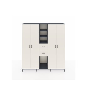 Hyperion Dolap 15 Raflı 2 Çekmeceli 4 Kapaklı 220x44x243 Antrasit-Aytaşı/Aytaşı