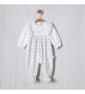 ÇİÇEK BASKILI FIRFIRLI BEBE KIZ TULUM