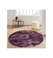 Eliana Home Baskılı, Yıkanabilir Kaymaz Taban Yuvarlak Halı LNA7090 120x120 cm (Mor)