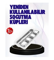 Mey İthalat® Paslanmaz Çelikten Üretilmiş Metal Buz Küpü Seti ve Buz Klipsi