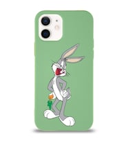 Apple iPhone 12 Mini  Lansman Kılıf Bugs Bunny Tasarımlı Altı Kapalı İçi Kadife Kaplı  Kapak (Şeffaf)
