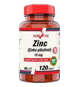 Nevfix Zinc Çinko Pikolinat 15 Mg 120 Tablet