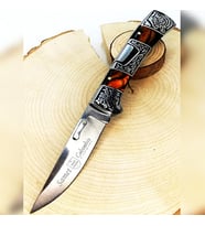 Kişiye Özel İsimli Columbia B-3159-B- 22 CM Takım Baskılı Columbia Avcı Çakısı (Çok Renkli)