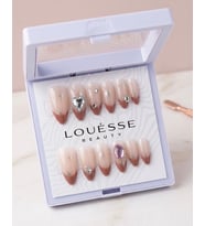 Louésse Rose Glow Takma Tırnak Seti 12’li Taş Detaylı Nude Pembe Geçişli Şık Model