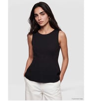 LCW Vision Siyah Bisiklet Yaka Peplum Bluz