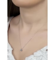 Union Zirconia Kadın Üçtırnak Tektaş Gümüş Kolye