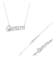 Gümüş Canım Yazılı Kalp Bayan Set
