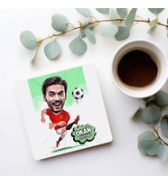 Kişiye Özel Golcü Futbolcu Karikatürlü Bardak Altlığı